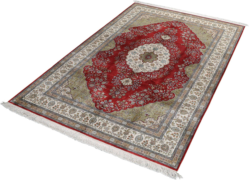 Seda Collection Pure Silk Hand-Knotted Rug 6'2''x8'11''