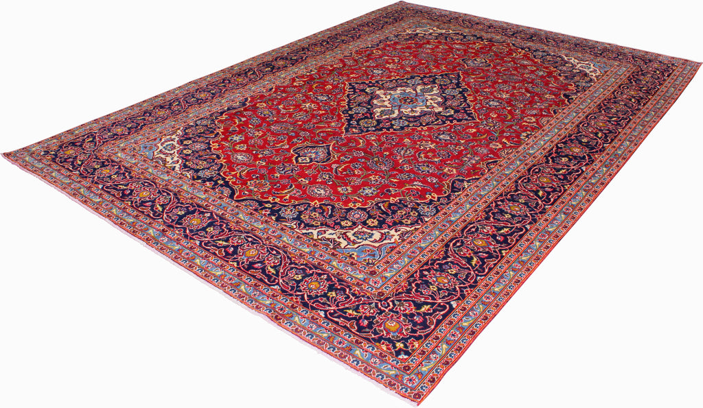 Persian Kashan Hand-Knotted Wool Rug 7'10''x11'2''