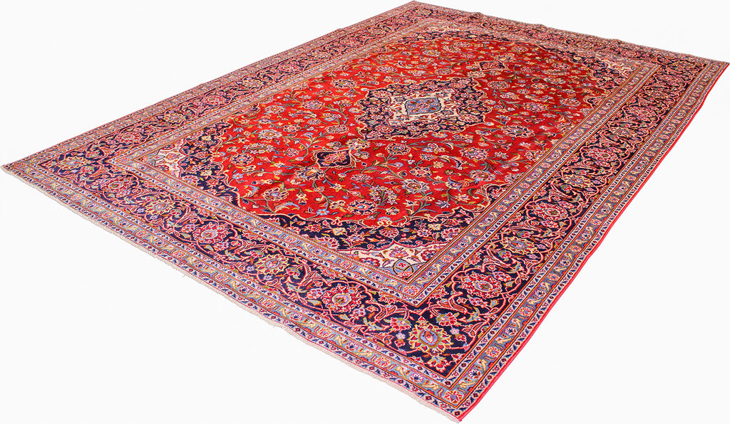 Persian Kashan Hand-Knotted Wool Rug 7'10''x11'0''