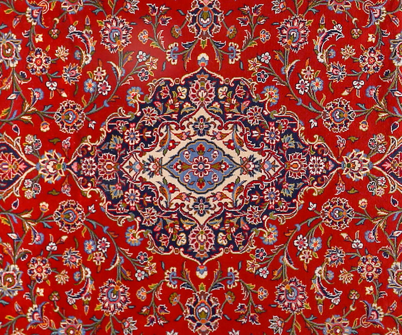 Persian Kashan Hand-Knotted Wool Rug 7'10''x11'0''