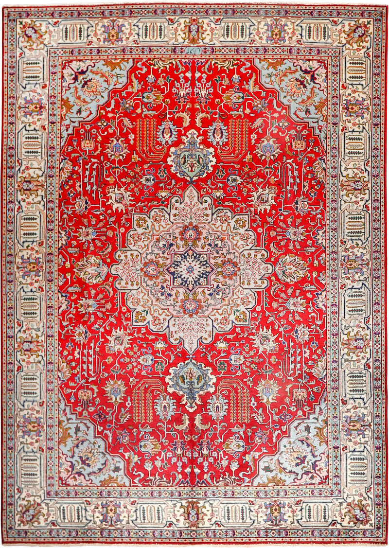 Persian Kashan Hand-Knotted Wool Rug  7'10''x11'1''