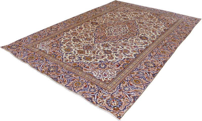 Persian Kashan Hand-Knotted Wool Rug 7'3''x10'10''