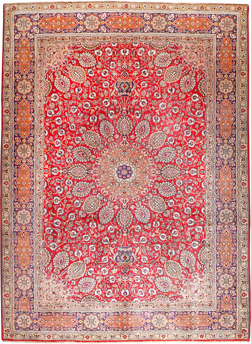 Persian Tabriz Hand-Knotted Wool Rug 8'1''x11'0''