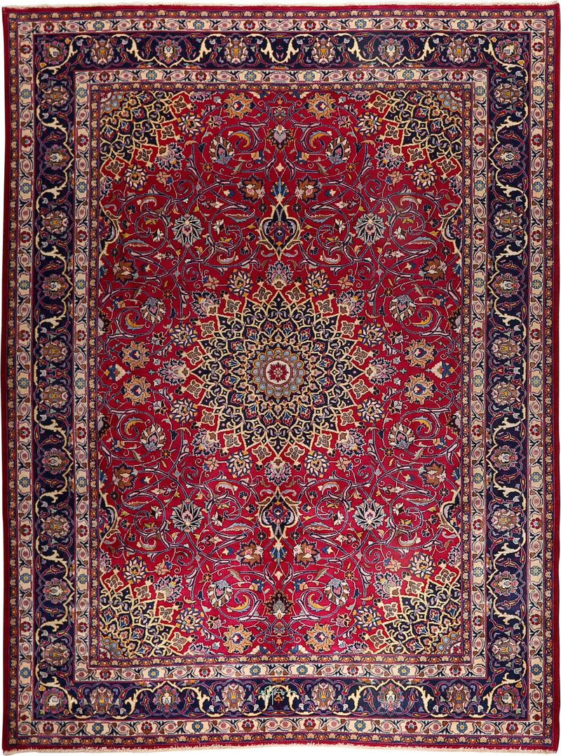 Persian Kashan Hand-Knotted Wool Rug 7'9''x11'9''