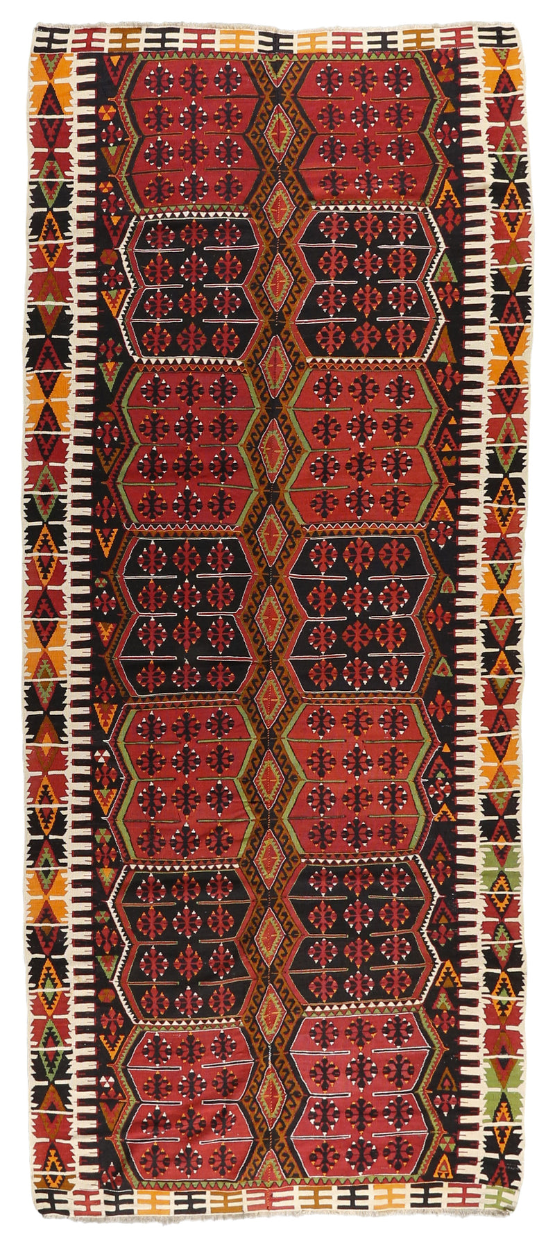 Antique Kilim Wool Rug 5'5''x12'10''