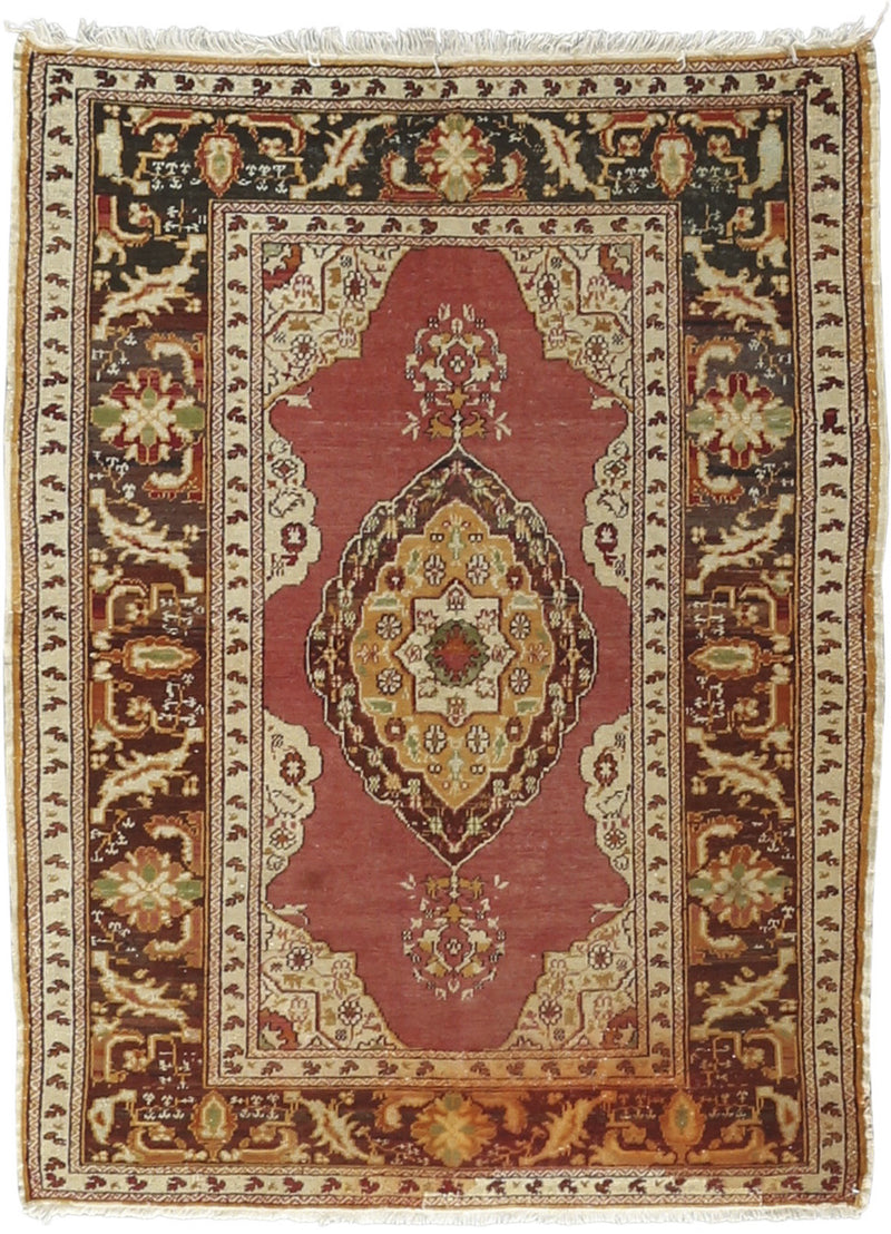 Antique Anatolian Wool Rug 3'11''x5'4''