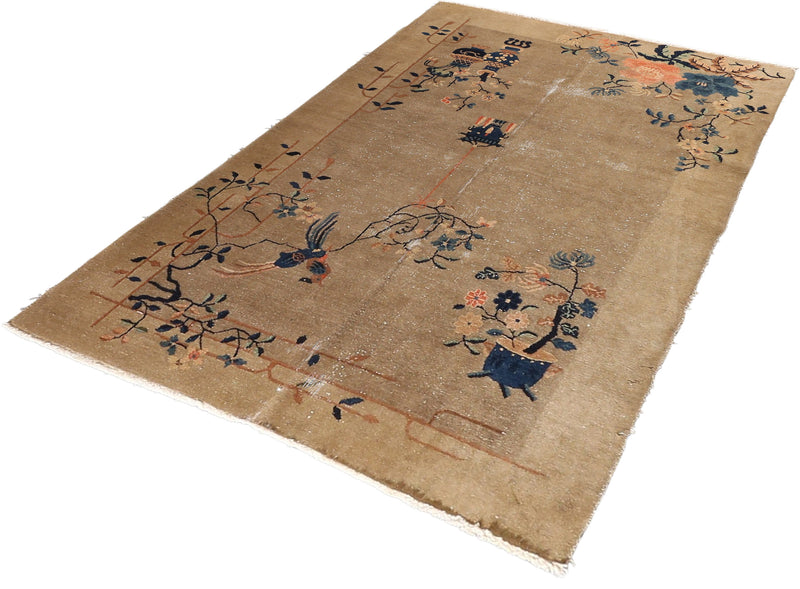 Antique Chinese Wool Rug 4'11''x7'6''
