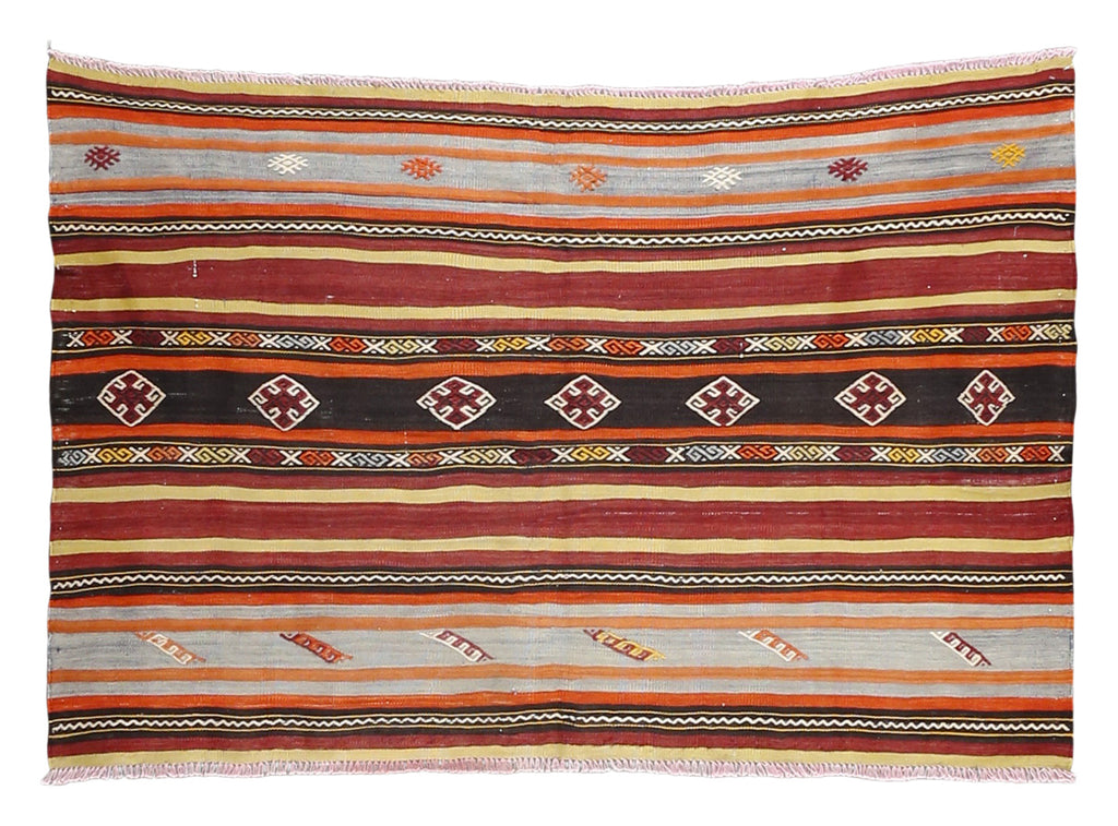 Vintage Kilim Wool Rug 3'10''x5'8''