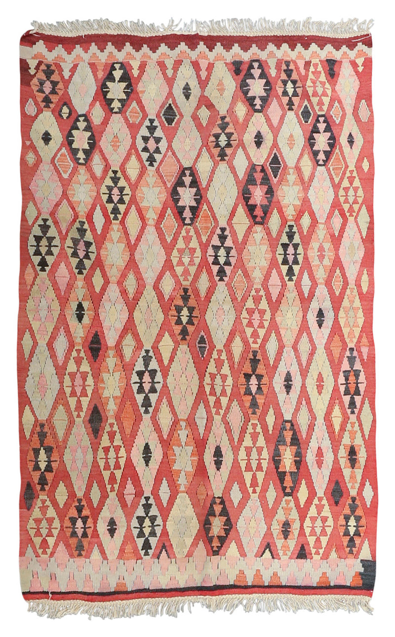 Vintage Kilim Wool Rug 4'11''x7'1''