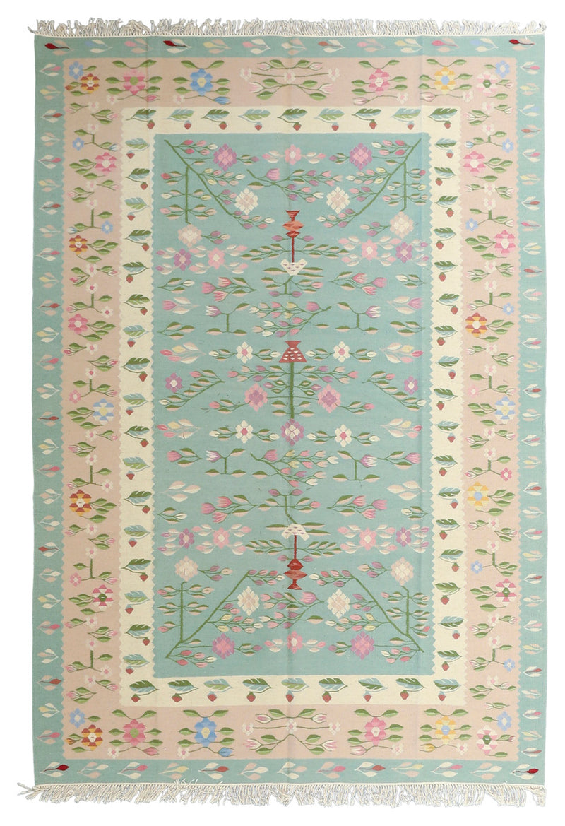 Floral Kilim Wool Rug 6'7''x9'8''