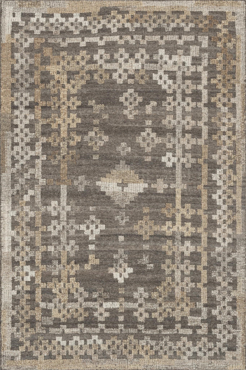 AKINA Collection Wool Rug  in  CHARCOAL / TAUPE Gray Small Hand-Woven Wool