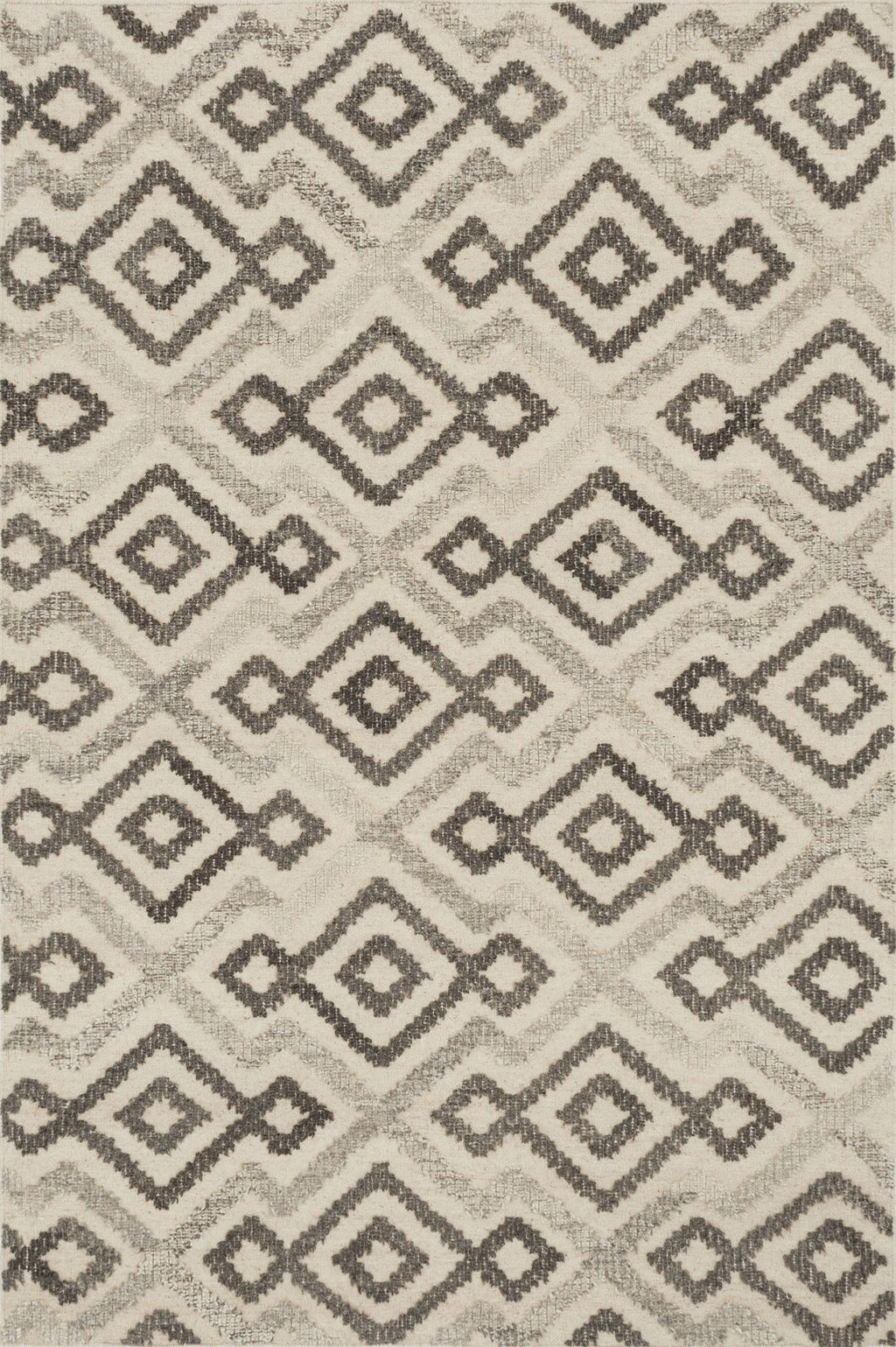 AKINA Collection Wool Rug  in  IVORY / GREY Ivory Small Hand-Woven Wool