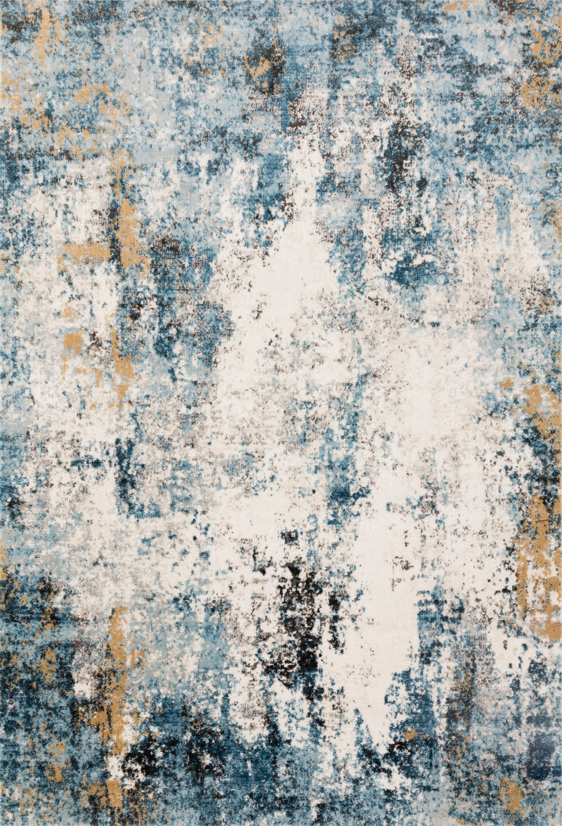 ALCHEMY Collection Rug  in  DENIM / IVORY Blue Accent Power-Loomed Polypropylene/Polyester