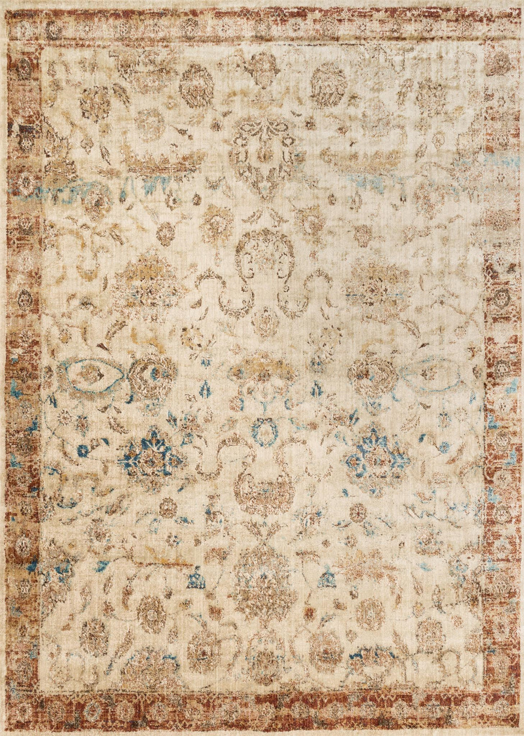 ANASTASIA Collection Rug  in  ANT IVORY / RUST Beige Runner Power-Loomed Polypropylene/Polyester