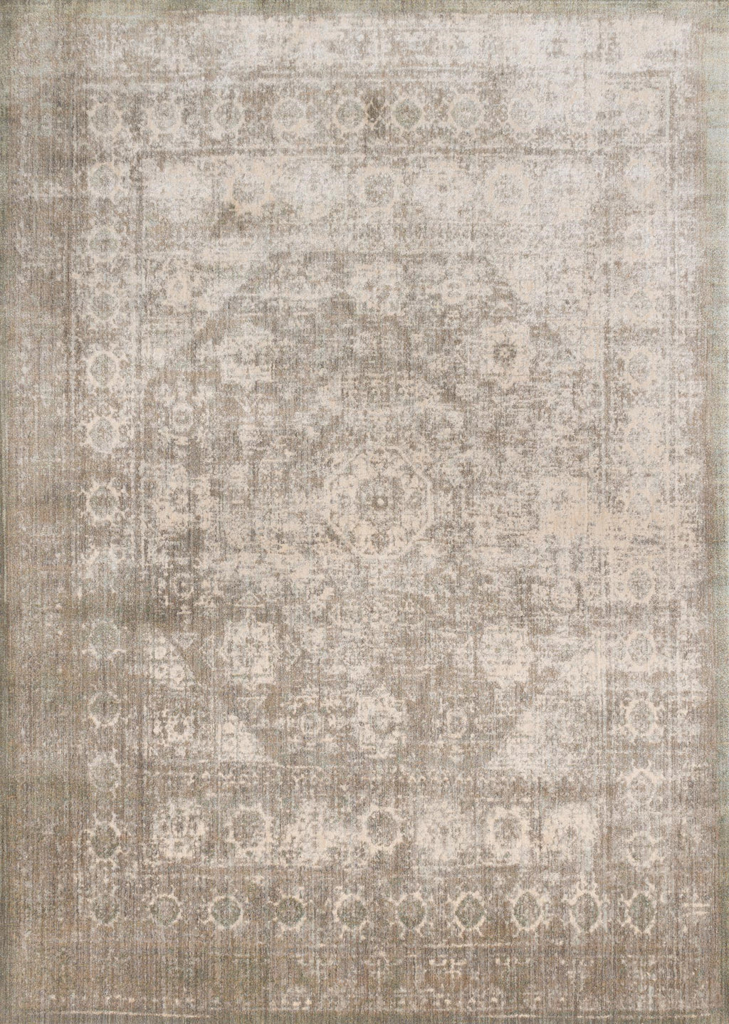 ANASTASIA Collection Rug  in  GREY / SAGE Gray Runner Power-Loomed Polypropylene/Polyester