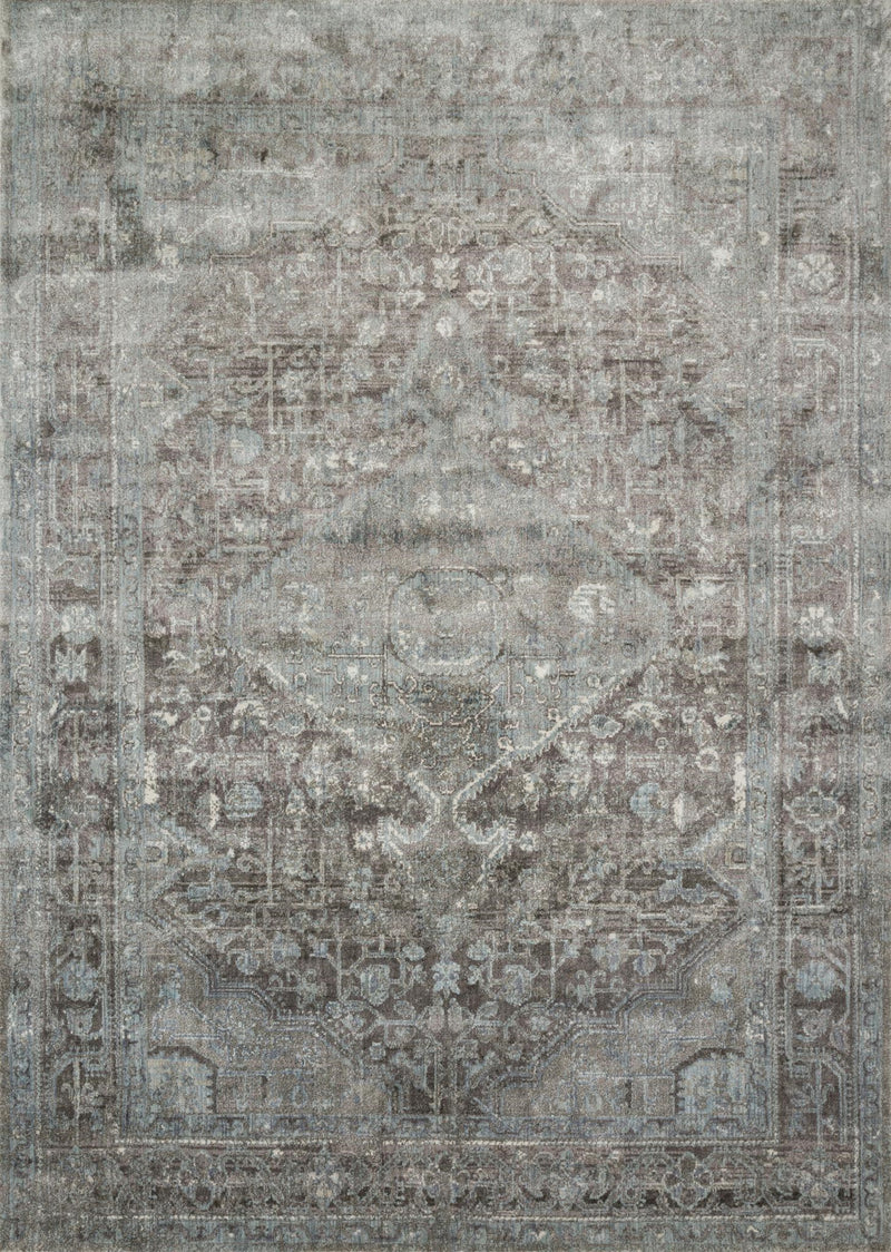 ANASTASIA Collection Rug  in  STONE / BLUE Gray Runner Power-Loomed Polypropylene/Polyester