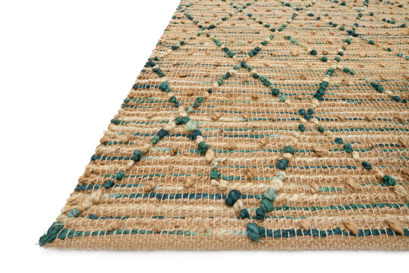 BEACON Collection Wool/Viscose Rug  in  AQUA Blue Accent Hand-Woven Wool/Viscose