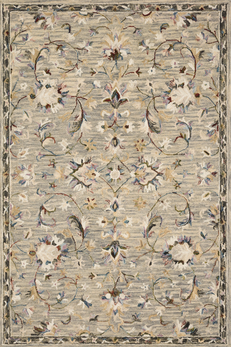 Beatty Collection Wool Rug  in  Grey / Multi Gray Accent Hand-Hooked Wool