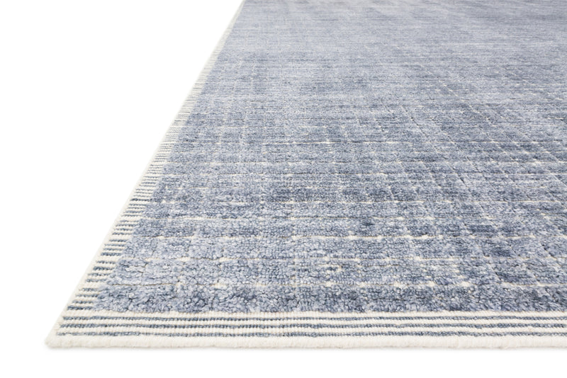 BEVERLY Collection Rug  in  DENIM Blue Accent Hand-Loomed Viscose/Acrylic