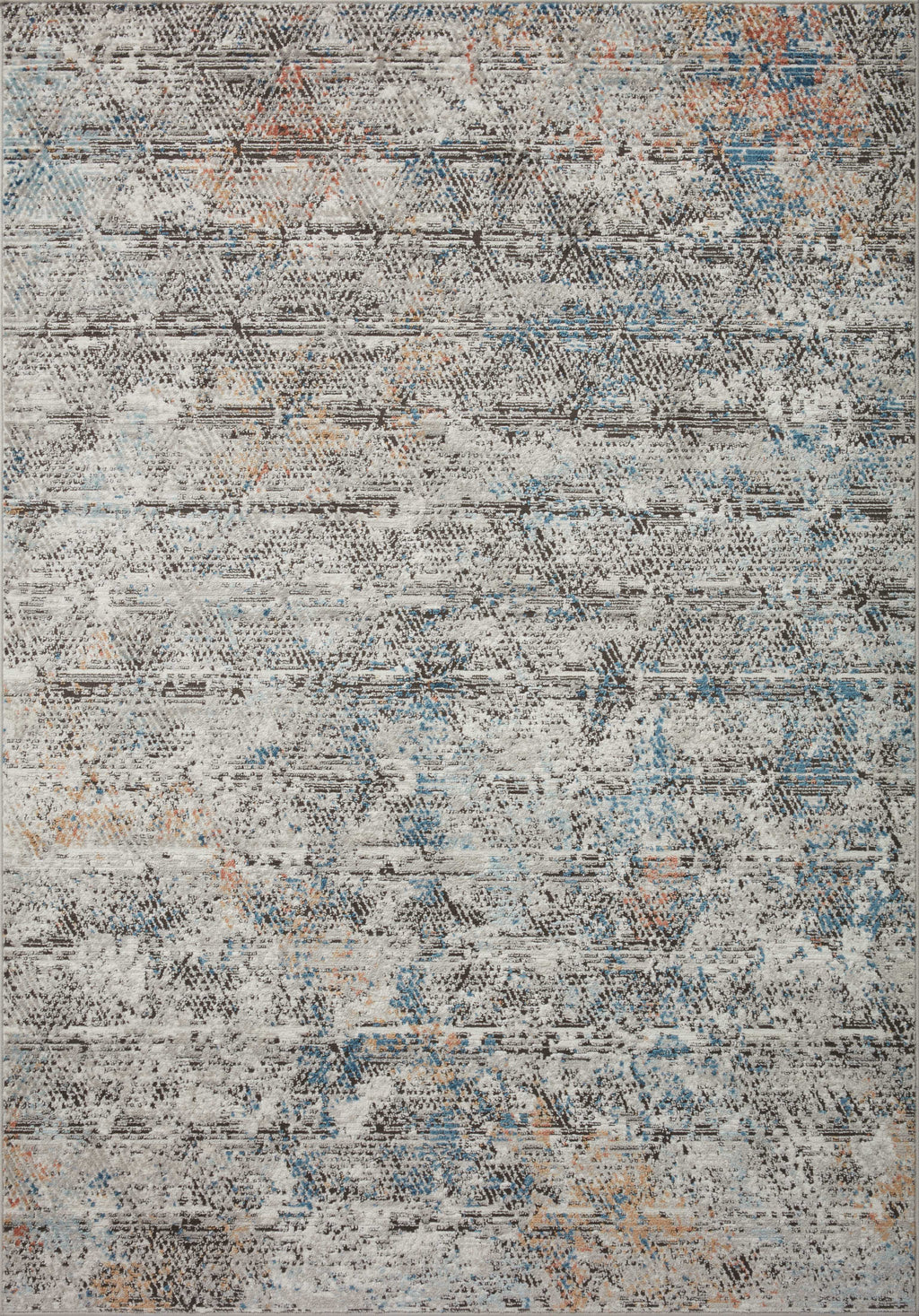 BIANCA Collection Rug  in  GREY / MULTI Gray Accent Power-Loomed Polypropylene/Polyester