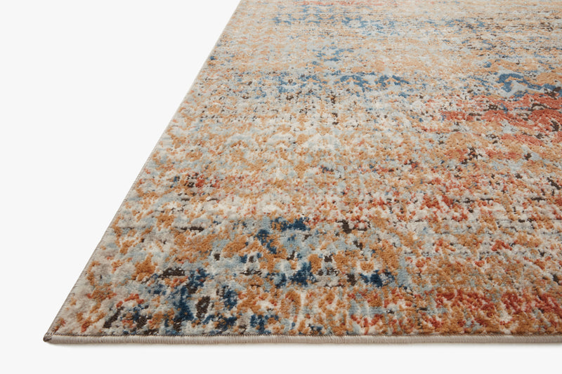BIANCA Collection Rug  in  OCEAN / SPICE Blue Accent Power-Loomed Polypropylene/Polyester