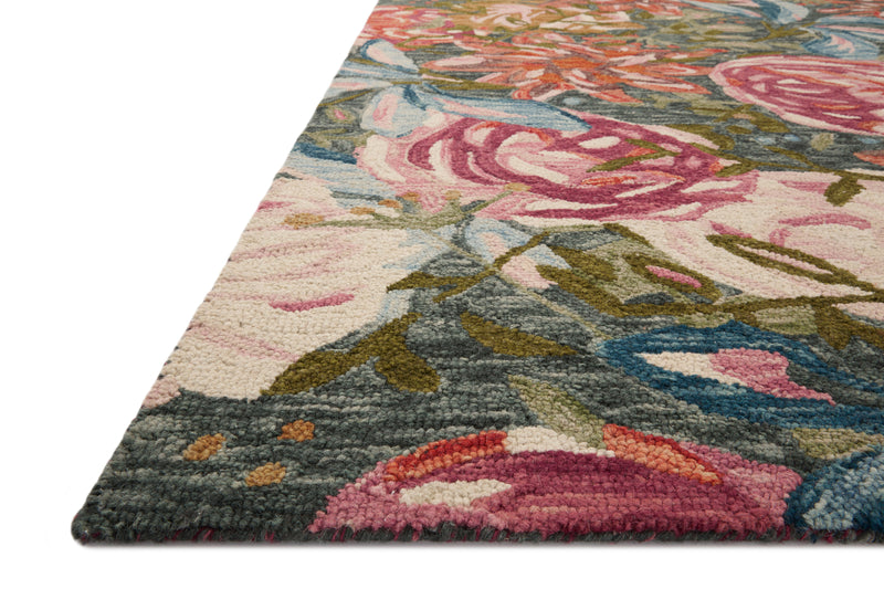 BELLADONNA Collection Wool Rug  in  Lagoon / Multi Blue Accent Hand-Hooked Wool