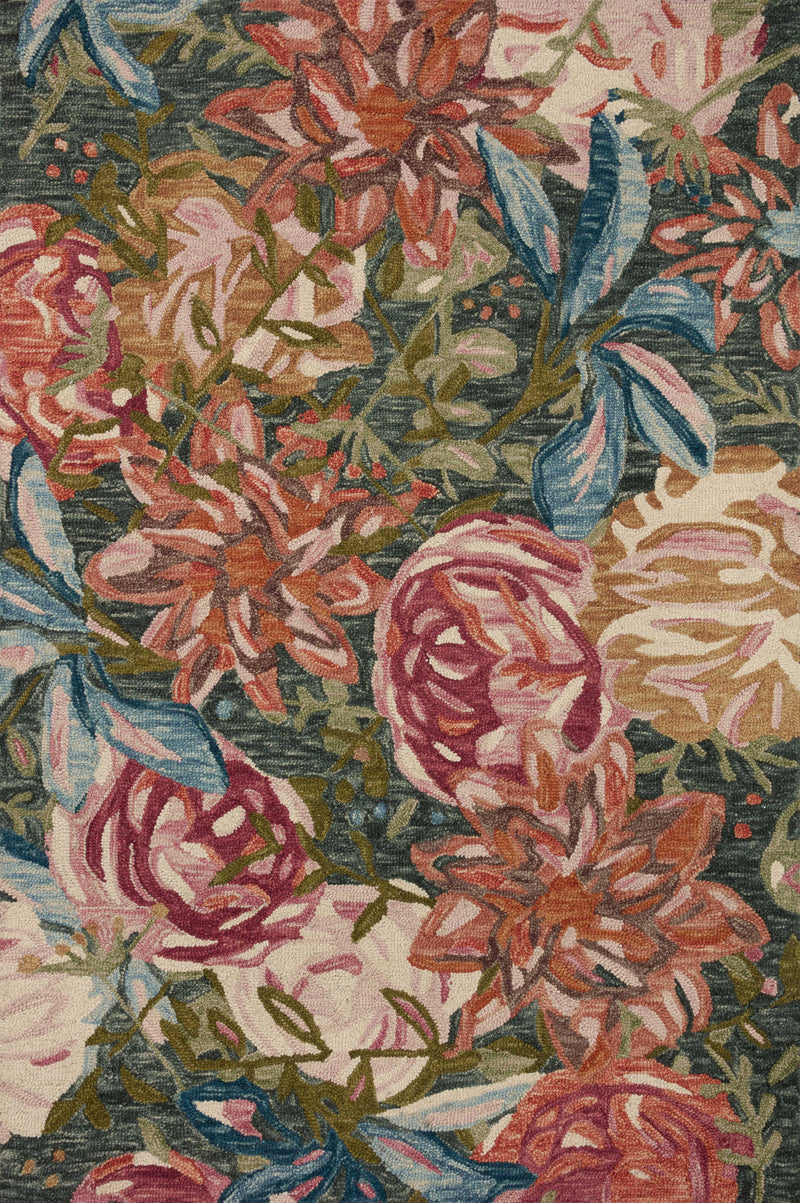 BELLADONNA Collection Wool Rug  in  Lagoon / Multi Blue Accent Hand-Hooked Wool