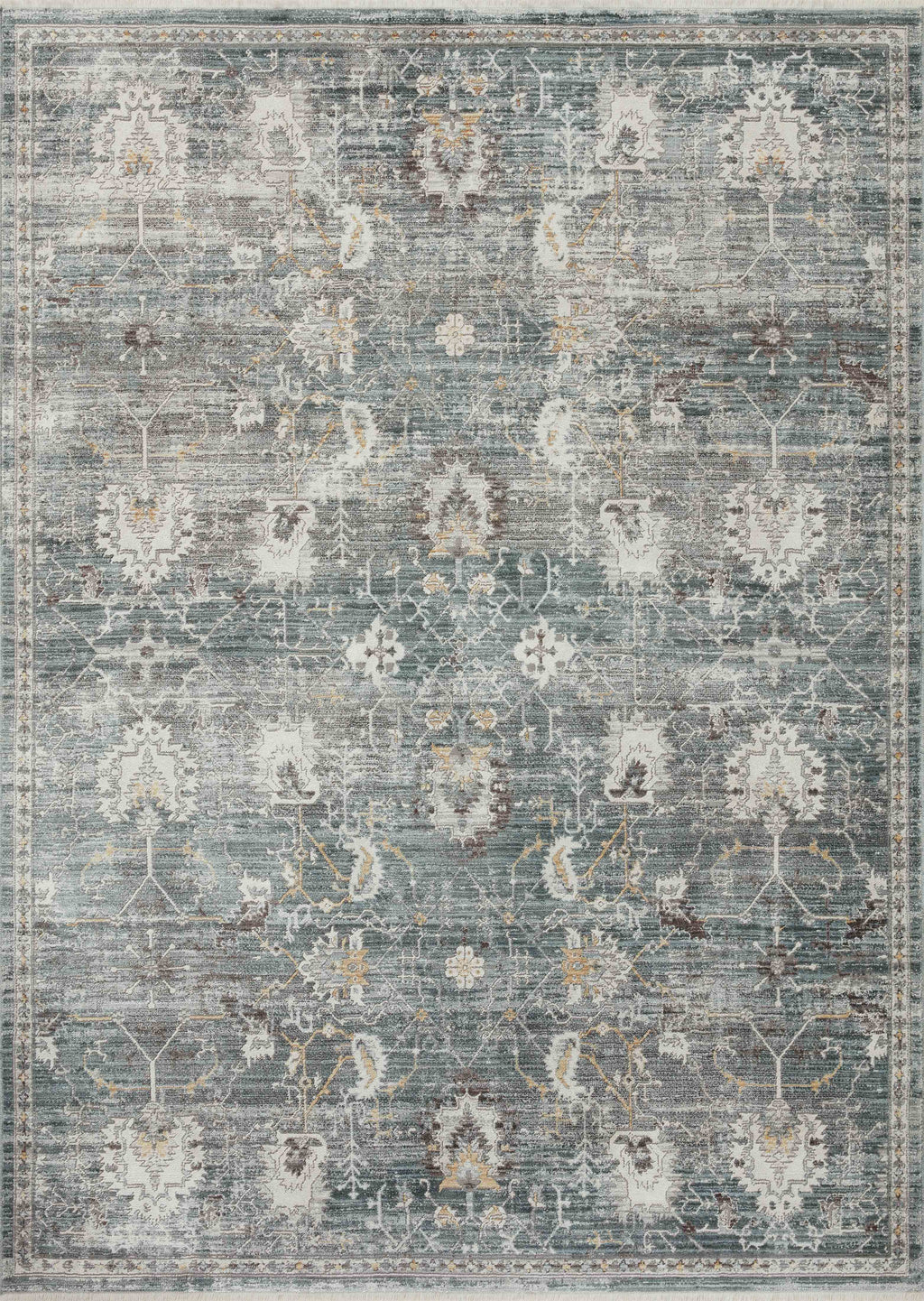 BONNEY Collection Rug  in  LAGOON / IVORY Blue Medium-Large Power-Loomed Polyester