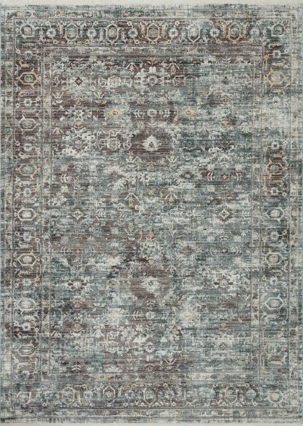 BONNEY Collection Rug  in  SLATE / TEAL Gray Medium-Large Power-Loomed Polyester