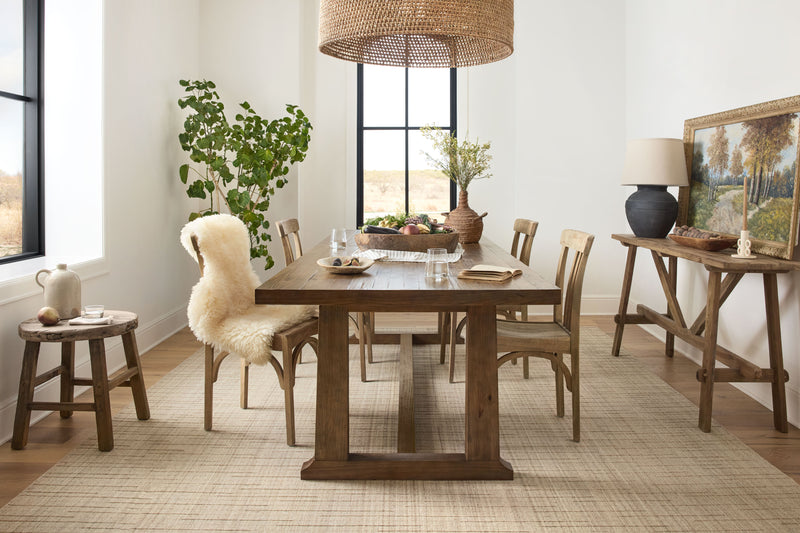 Brooks Collection Wool/Viscose Rug  in  Oatmeal Brown Accent Hand-Woven Wool/Viscose