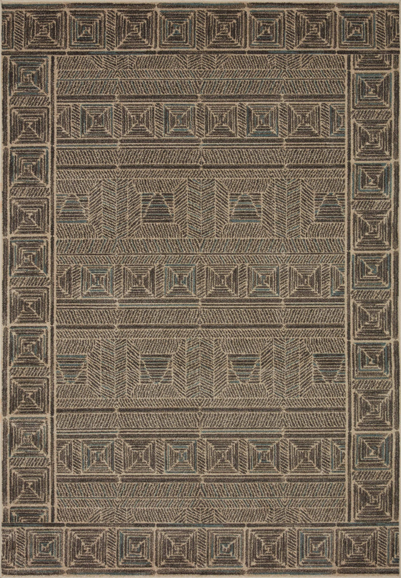 CHALOS Collection Rug  in  CHARCOAL / NATURAL Gray Accent Power-Loomed Polypropylene