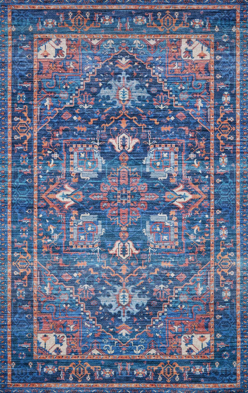 CIELO Collection Rug  in  BLUE / MULTI Blue Runner Power-Loomed Polyester