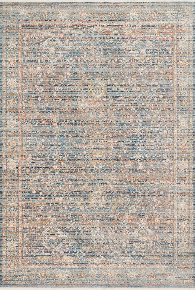 CLAIRE Collection Rug  in  BLUE / SUNSET Blue Runner Power-Loomed Polyester
