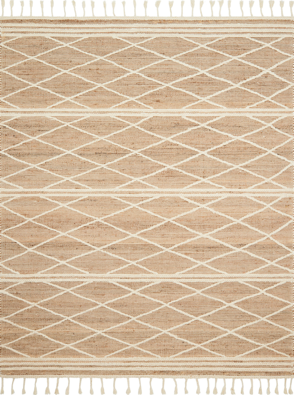 CORA Collection Rug  in  BLUSH / WHITE Red Accent Hand-Woven Viscose/Acrylic