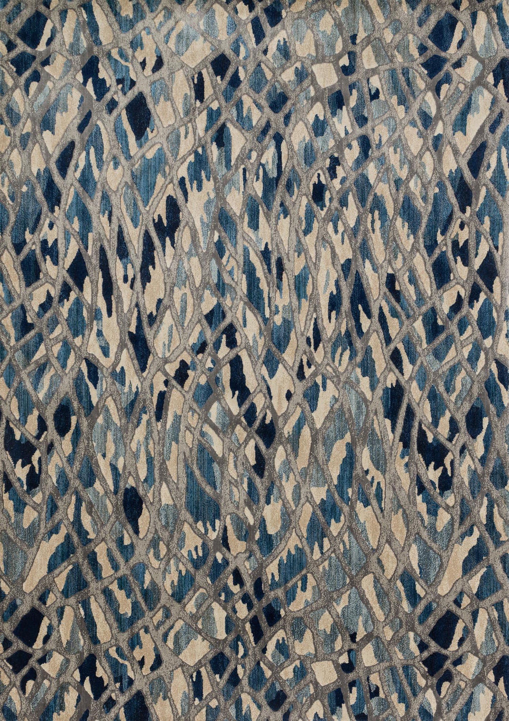 DREAMSCAPE Collection Rug  in  ARTIC BLUE / SILVER Blue Runner Power-Loomed Polypropylene/Polyester