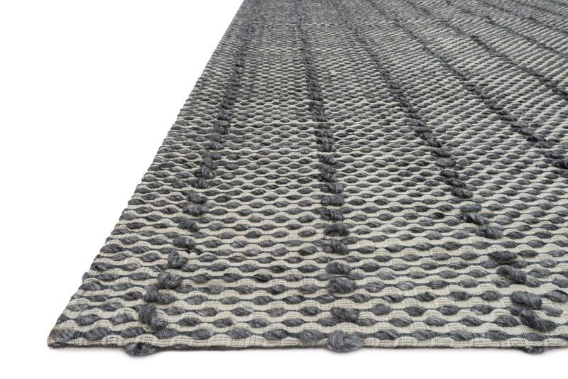 ELLISTON Collection Wool Rug  in  CHARCOAL Gray Accent Hand-Woven Wool