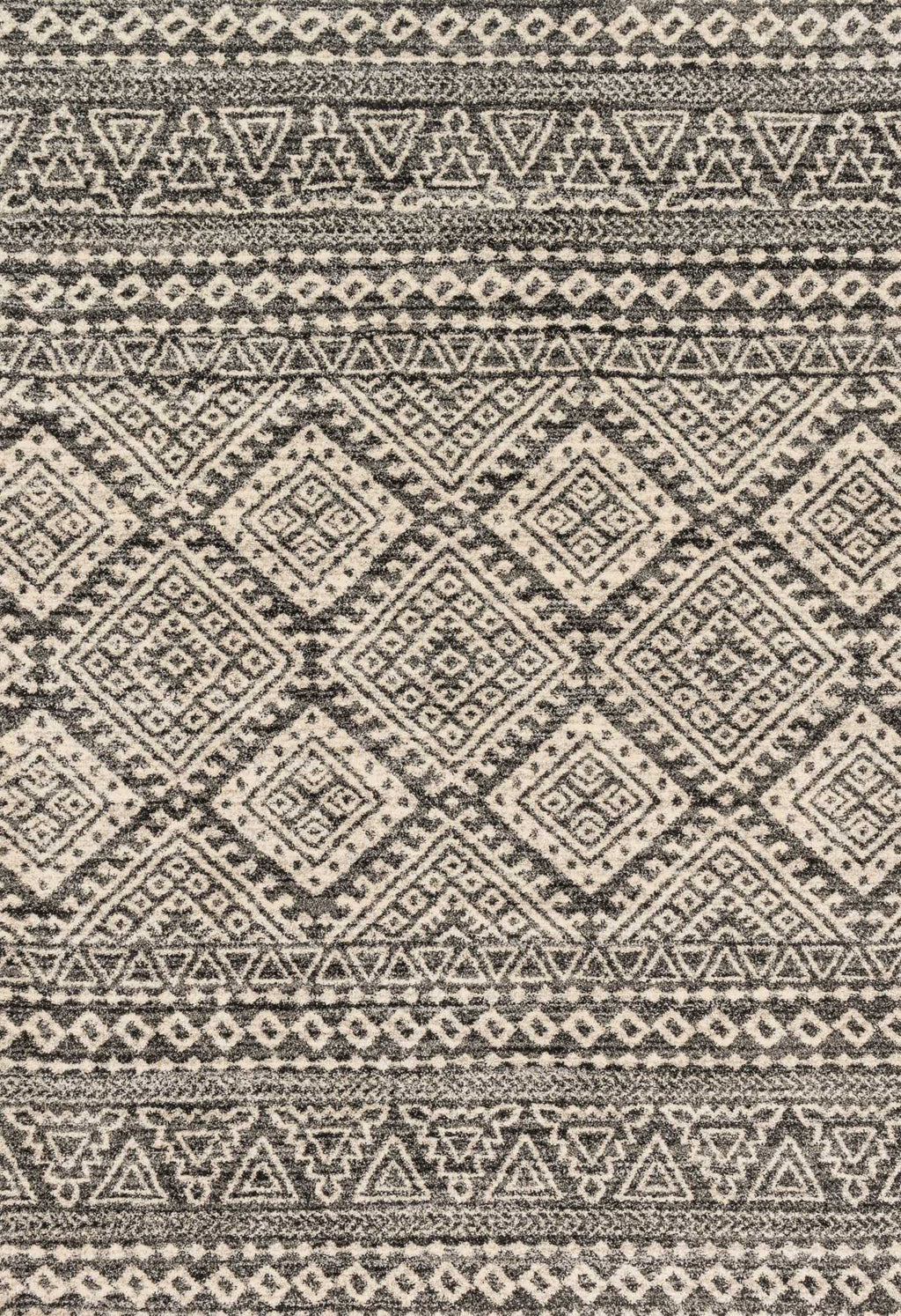 EMORY Collection Rug  in  GRAPHITE / IVORY Gray Runner Power-Loomed Polypropylene