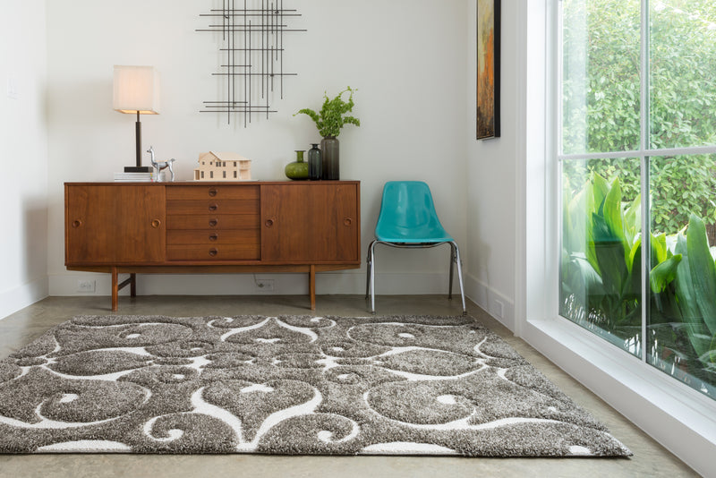 ENCHANT Collection Rug  in  SMOKE Gray Accent Power-Loomed Polypropylene
