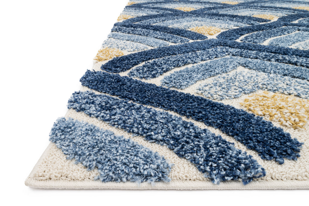 ENCHANT Collection Rug  in  IVORY / BLUE Ivory Accent Power-Loomed Polypropylene