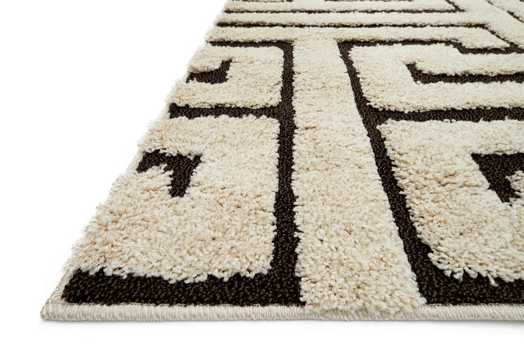 ENCHANT Collection Rug  in  IVORY / DARK BROWN Ivory Accent Power-Loomed Polypropylene