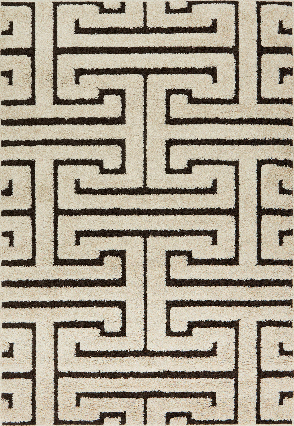 ENCHANT Collection Rug  in  IVORY / DARK BROWN Ivory Accent Power-Loomed Polypropylene