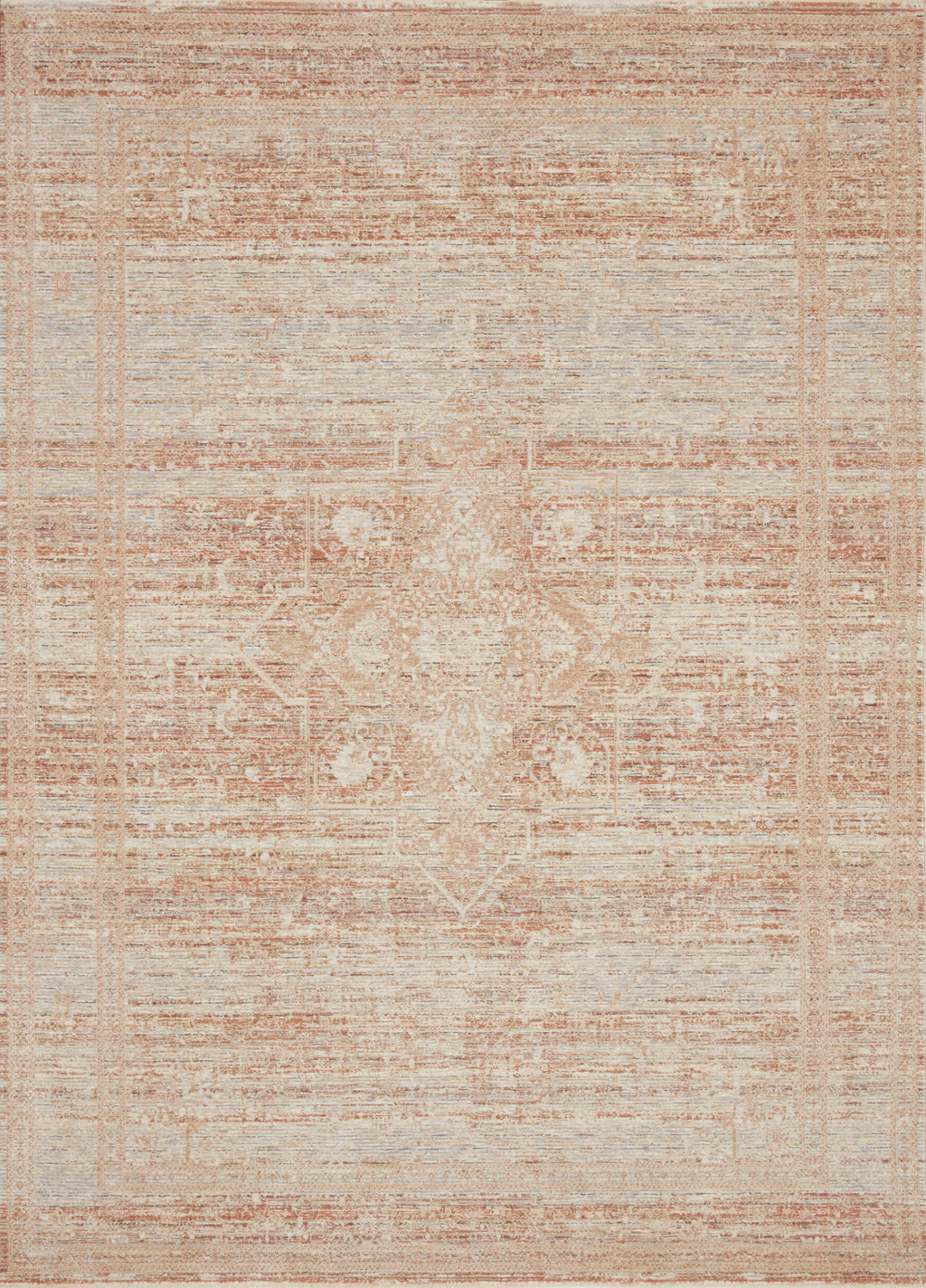 FAYE Collection Rug  in  Terracotta / Sky Orange Accent Power-Loomed Jute/Wool