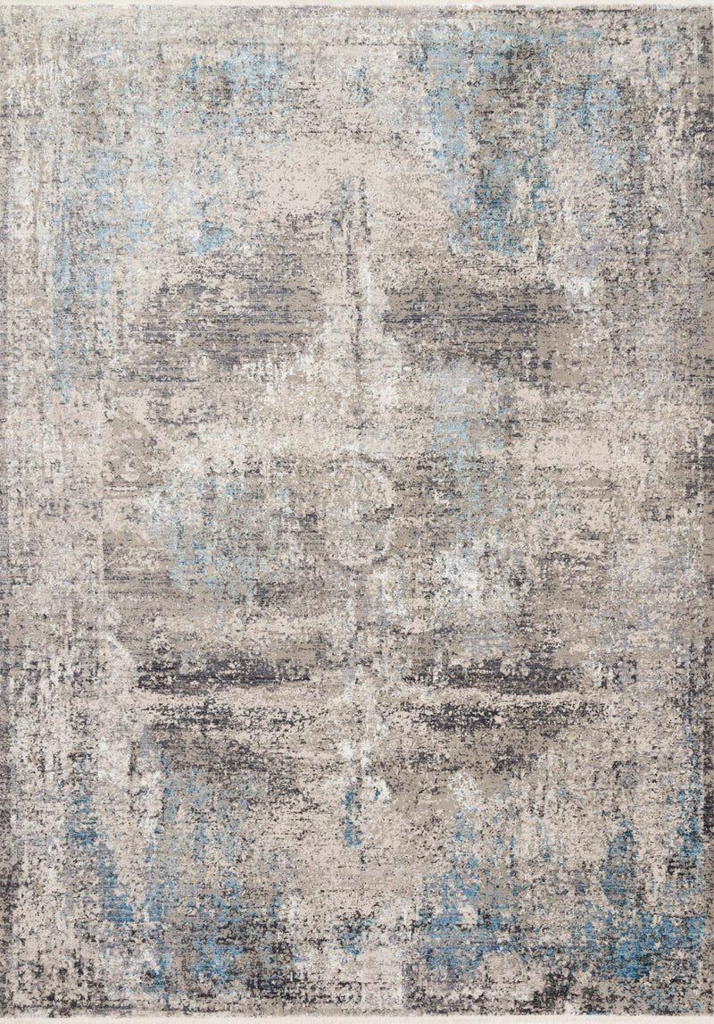 FRANCA Collection Wool/Viscose Rug  in  SLATE / SKY Gray Accent Power-Loomed Wool/Viscose