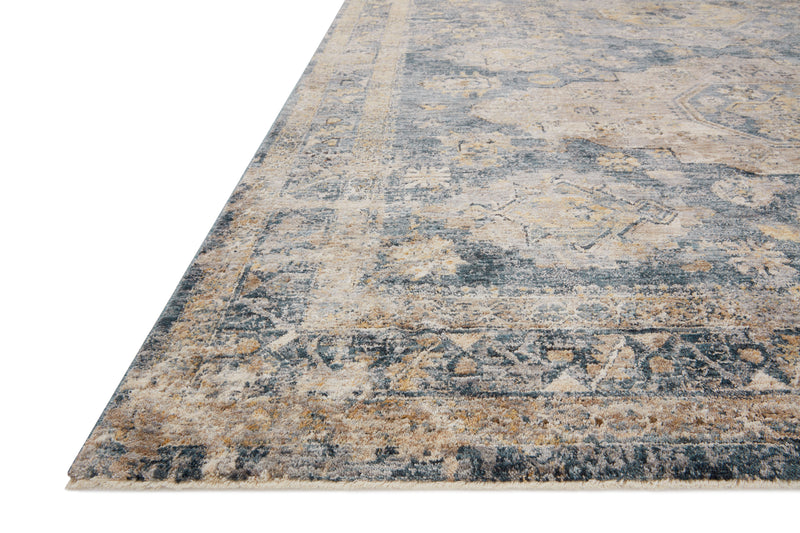 Gaia Collection Rug  in  Denim / Taupe Blue Accent Power-Loomed Polyester