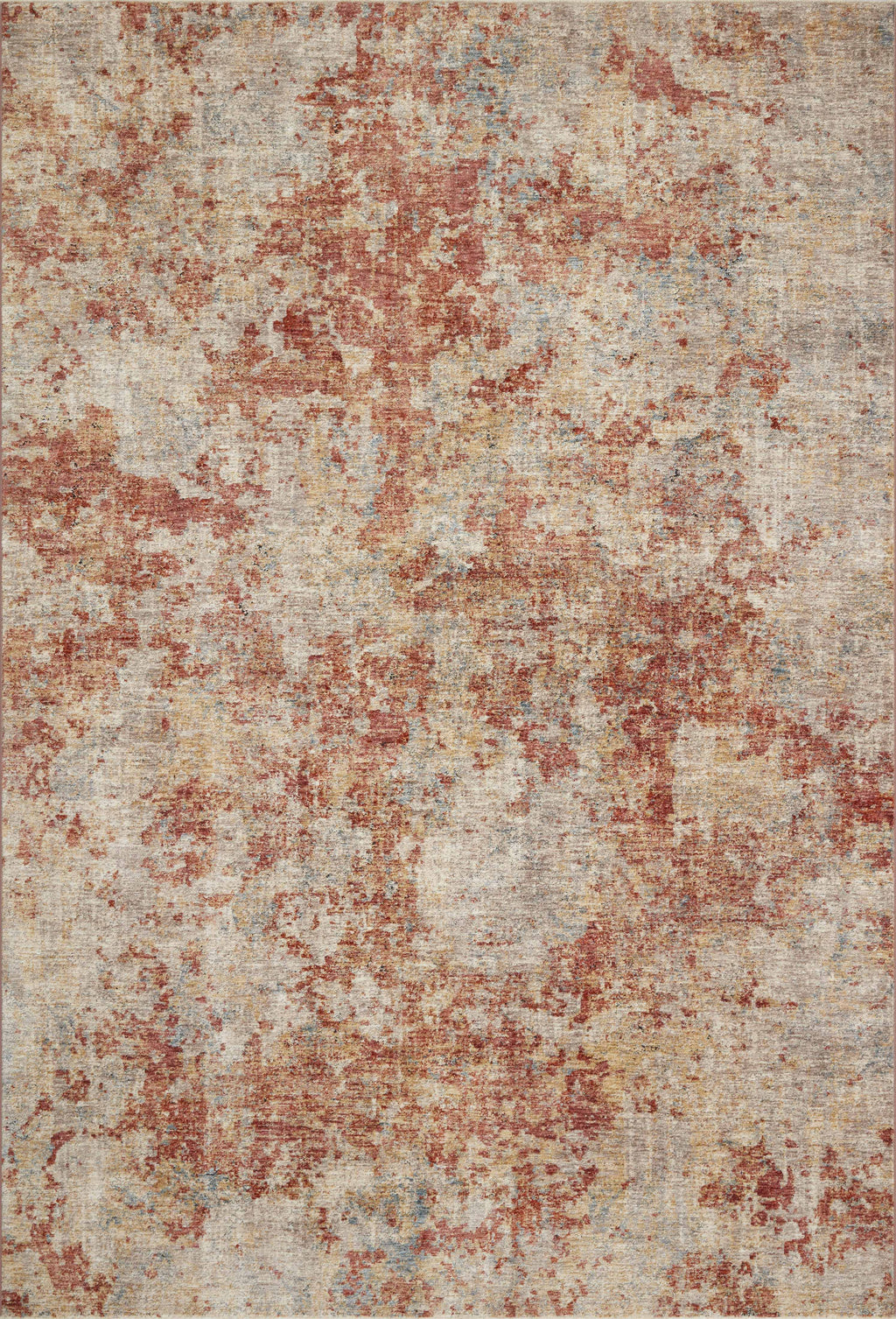 Gaia Collection Rug  in  Taupe / Brick Beige Accent Power-Loomed Polyester