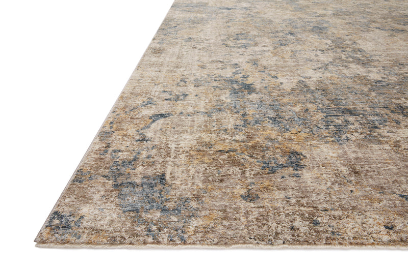 Gaia Collection Rug  in  Taupe / Denim Beige Accent Power-Loomed Polyester