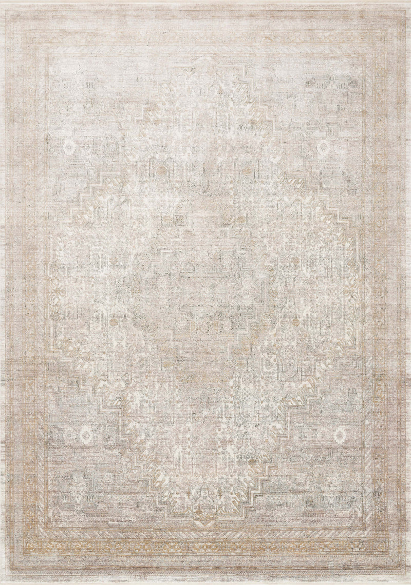 GEMMA Collection Rug  in  SAND / IVORY Beige Runner Power-Loomed Viscose/Acrylic