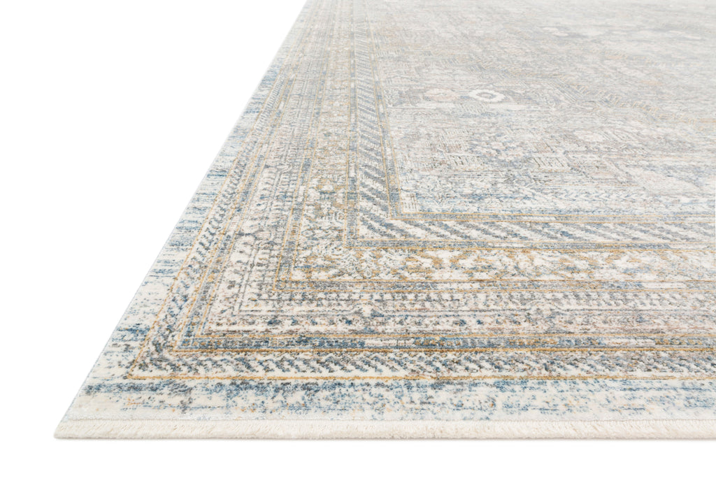 GEMMA Collection Rug  in  SILVER / MULTI Gray Runner Power-Loomed Viscose/Acrylic