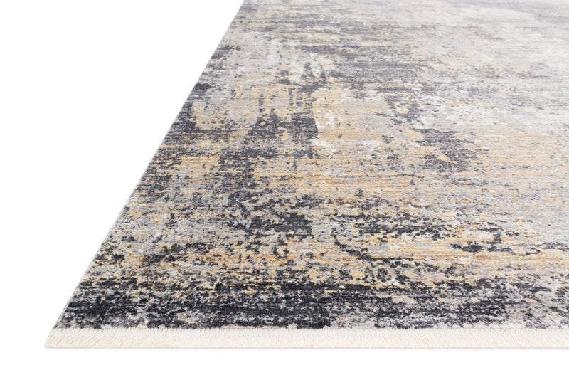 GEMMA Collection Rug  in  CHARCOAL / SKY Gray Oversize Power-Loomed Viscose/Acrylic