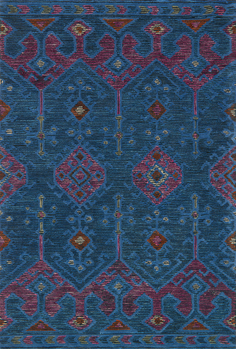 GEMOLOGY Collection Wool Rug  in  BLUE / PLUM Blue Runner Hand-Tufted Wool